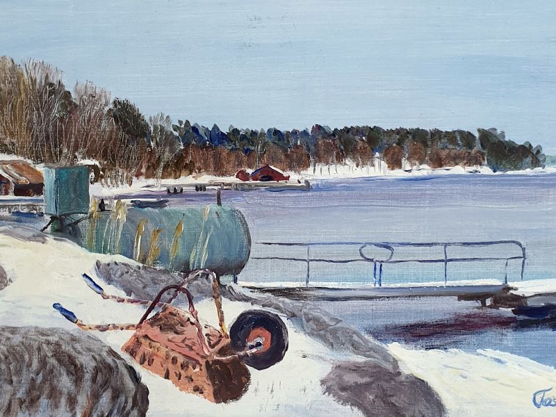 Vinter vid Husarö brygga